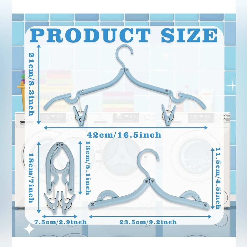 12 Pcs. Colorful Folding Clothes Hangers Set